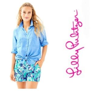 Lilly Pulitzer Marina Knit Short Size 4 Blue, White, Turquoise NEW NWT